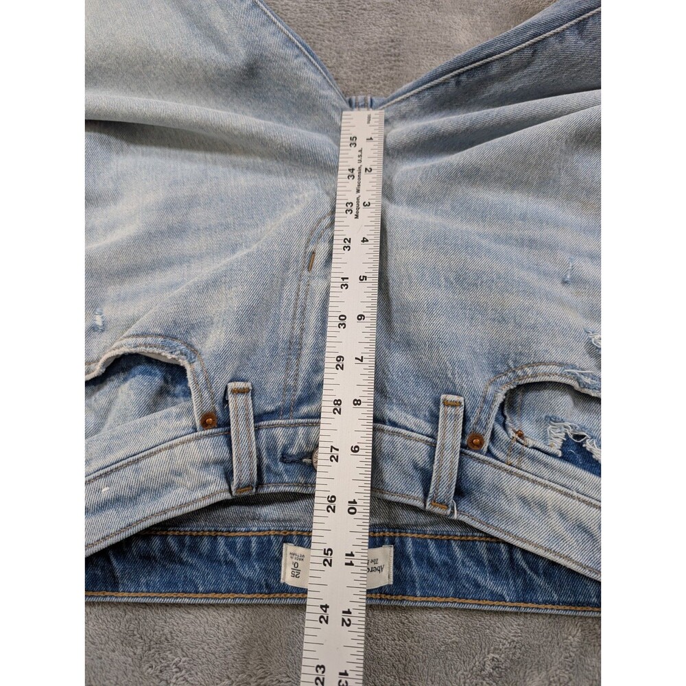 Abercrombie & Fitch Boyfriend Jeans Womens 25/0 Mid Rise Distressed Raw Hem Blue - Picture 10 of 12
